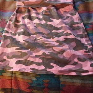 PINK pink camo mini skirt